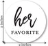2" Round His Favorite Her Favorite Wedding Favor Stickers - 80 cnt (40 of Each) (Black on White)...