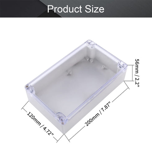 Fielect Clear Junction Box ABS Plastic Project Box Dustproof Waterproof IP65 Universal Electrical Project Enclosure with Transparent Cover, 7.87" ...