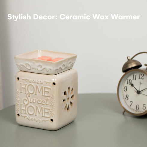 VP Home Wall Plug-in Wax Warmer for Scented Wax Ceramic Home Sweet Home Electric Home Fragrance Warmer for Essential Oils Candle Wax Melts and Tar...