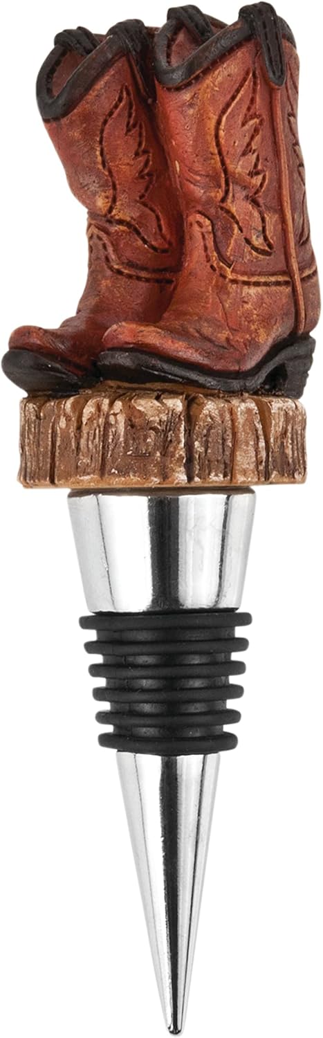 Foster & Rye Cowboy Boot Bottle Stopper, Rustic Western Bottle Topper for Whiskey, Bourbon, and Wine, Great for Holidays, Weddings, and Housewarmi...