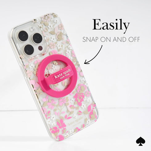 Kate Spade New York Magnetic Phone Loop Grip - Removable and Collapsible - Pom Pom Pink...