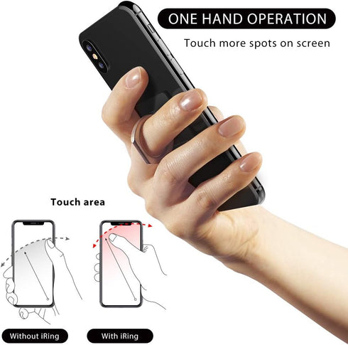iRing Original, Made in Korea, Phone Ring Holder, Cell Phone Grip Stand, Compatible with iPhone, Galaxy, and Other Smartphones (Black)...