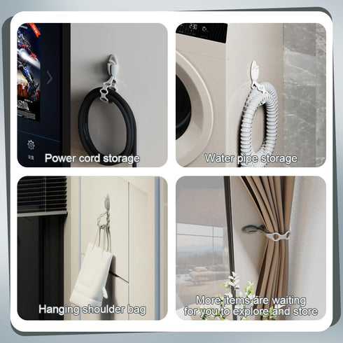 Self Adhesive Spring Silicone Extension Cord Holders, Cord Organizer Charger Cable Management for Organizing Home Office Desk appliances TV Phone ...
