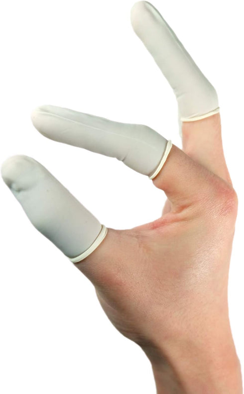 Disposable Latex Finger Cots 200pcs (Medium), Anti-static Rubber Fingertips Protective Finger Gloves Applicators for Electronic Repair, Painting, ...