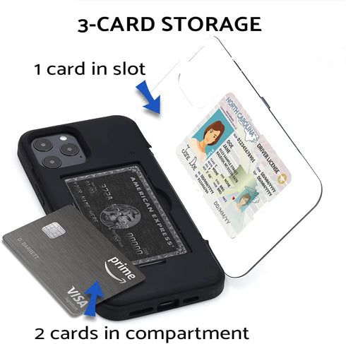 TORU CX PRO for iPhone 12 Pro Max Case Wallet | Protective Shockproof Heavy Duty Cover with Hidden Card Holder & Card Slot | Mirror & Wrist Strap ...
