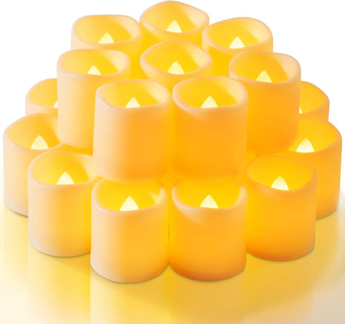 Homemory Flickering Flameless Votive Candles, 12PCS Battery Operated LED Votive Tealight Candles, Realistic Electricn Fake Candle for Easter, Wedd...