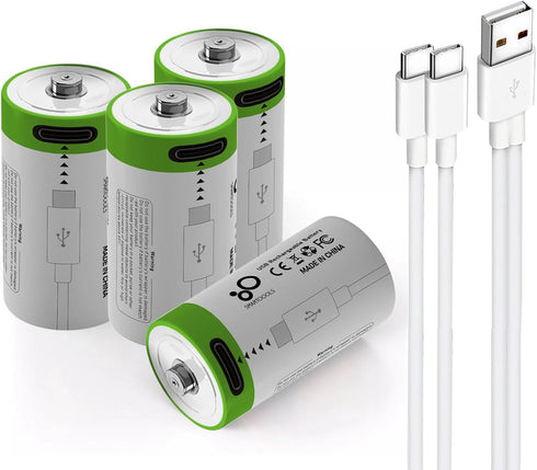 USB CR2 Lithium ion Rechargeable Battery, High Capacity 3.7V 300mAh Rechargeable RCR2 CR15H270 15270 Battery, 1.5 H Fast Charge, 1200 Cycle with T...