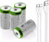 USB CR2 Lithium ion Rechargeable Battery, High Capacity 3.7V 300mAh Rechargeable RCR2 CR15H270 15270 Battery, 1.5 H Fast Charge, 1200 Cycle with T...
