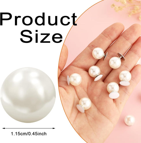 10 Sets Pearl Buttons No Sew Easy Brooch Button Removable Reusable for Shirt Coat Dress Crafts Clothes Buttons...