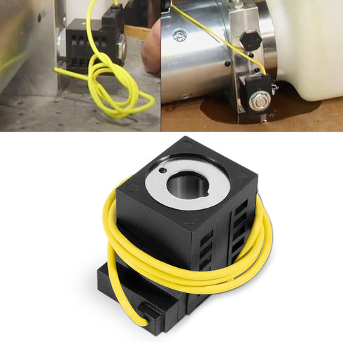 10226-08 Solenoid Coil, for 10 vDC Hydraulic Power Unit,1/2 Hole, Single Lead Wire, Dump Trailer Hydraulic Solenoid Fits Valve Stem Series 08 80 8...