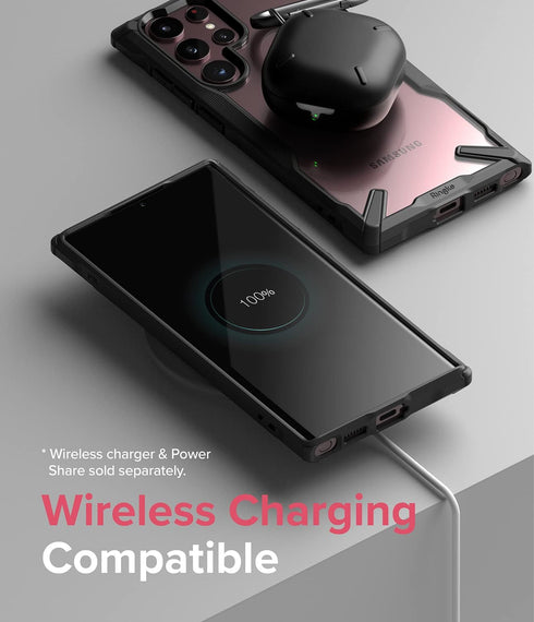Ringke Fusion-X Compatible with Samsung Galaxy S22 Ultra 5G Case (2022), Clear Hard Back with Shockproof Enhanced Side Protective Bumper Phone Cov...