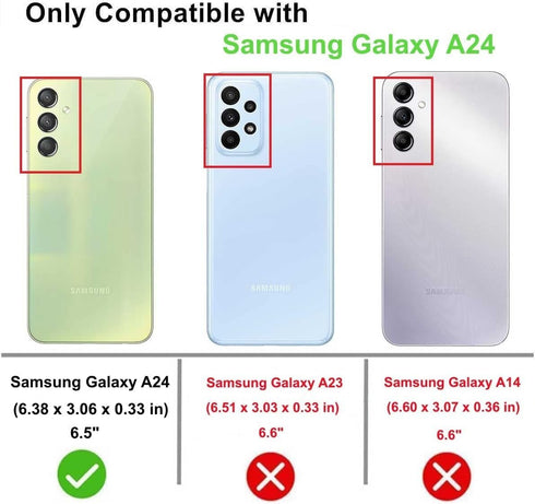 Design for Samsung Galxy A24 Case Waterproof, Dust Proof Full Body Shockproof Case for Galaxy A24 4G Case with Screen Protector (Black)...