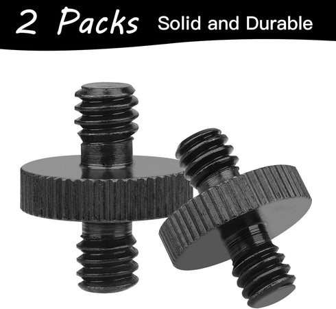 1/4" Male to 1/4" Male Threaded Tripod Screw Adapter Double Head Stud Standard Mounting Thread Converter for Camera Cage Mount Light Stand Monopo ...