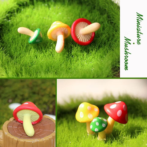 26 Pcs 1.5 to 1.8 Inch Resin Mushroom,Cute Mushrooms Fairy Garden Mushrooms Ornaments for Outdoor Decoration,Home Décor,Cake Decoration,DIY Bonsai...