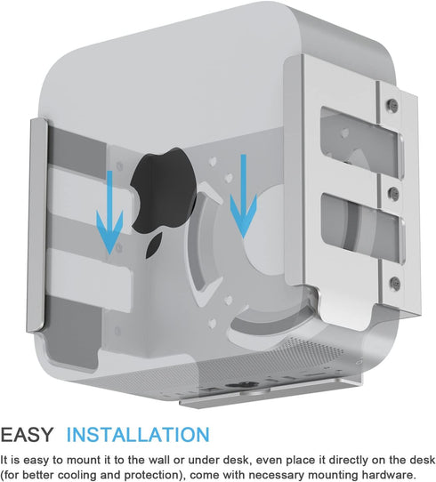 Mac Studio Mount, IFCASE Heat Dissipation Design Anti-Scratch Inner Aluminum Under Desk, Wall Mount Stand for Mac Studio M2 M1 Max, Ultra (Silver)...