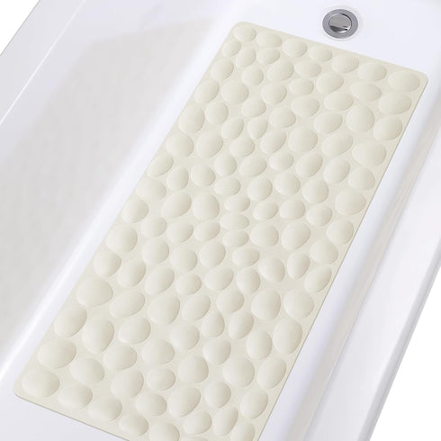 Non-Slip Bathtub Mat OTHWAY Soft Rubber Bathroom Bathmat with Strong Suction Cups (Beige)...