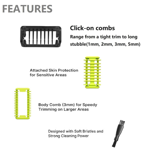 One Blade Guard, Beard Trimmer Guide Comb 1/2/3/5 MM for One Blade Shaver, Adjustable Guide Comb Guard for One Blade Shaver QP2520 QP2530 QP2620 Q...