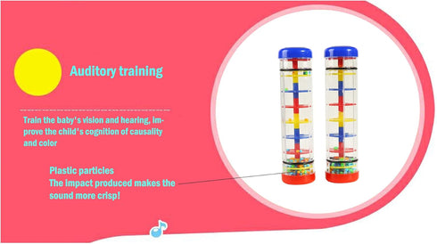 2PCS 8inchs Rain Maker Stick Tube Shaker Sensory Auditory Musical Instrument,Plastic Rainmaker Rainstick for Kids and Baby...