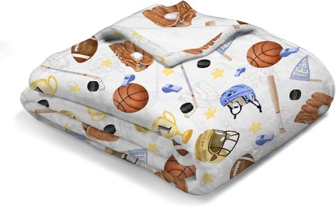 Baby Sports Blankets for Boys Flannel American Football Baseball Basketball Soft Swaddle Blankets Sports Lovers Gift Receiving Blankets Nursery Cr...
