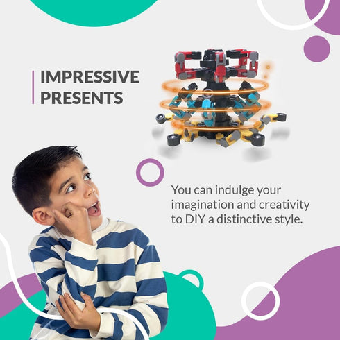 GOMLIN. Transformable Fidget Spinners, 4 Pcs for Kids and Adults, Stress Relief,Sensory Toys for Boys and Girls Fingertip Gyros for ADHD Autism fo...