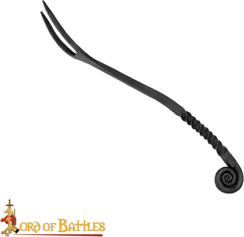 Medieval Fork Iron Pot Fork 10 Inch-Long Medieval Cutlery And Viking Tavern Style Fork for Recreation, Camping, Dining Hall Eating, Feasting...