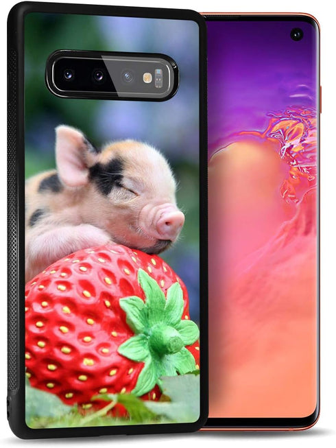 for Samsung S10e, Galaxy S10e, Durable Protective Soft Back Case Phone Cover, HOT12276 Baby Pig Strawberry...