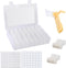 Embroidery Floss Organizer, Cross Stitch Thread Storage Box Tools - Bobbin Winder, 1 Removable 24 Compartments with 40 Hard Plastic Floss Bobbins ...