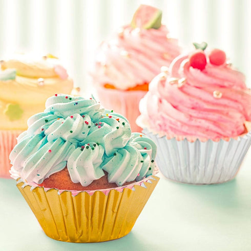 1000 PCS Cupcake Liners 1.25 inches Mini Foil Baking Cups Wrapper Muffin Cases Gold and Silver Tulip Paper Cups for Baby Shower, Birthday Party, W...
