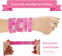Bundle of 48 Pcs Die Cut Pink Ribbon Stickers and 48 Pcs Pink Ribbon Camouflage Breast Cancer Awareness Bracelets in 2 designs, Faith Courage Beli...