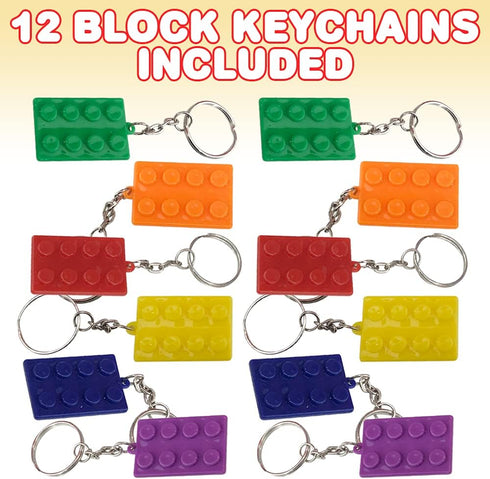ArtCreativity Building Block Keychains, Set of 12, Fun Key Chains for Backpack, Purse, Luggage, or Pocket Book, Birthday Party Favors, Carnival Pa...