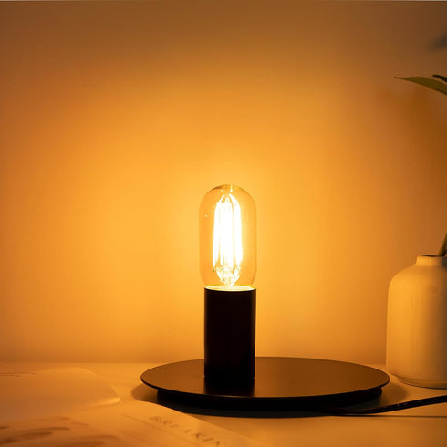 Amber Light Bulb,Dimmable Tubular led Bulb, T45 edison LED Bulbs, 60W Equivalent, 6W 500lm, 2200K Warm White, LED Filament Bulbs with 80+ CRI, Pac...