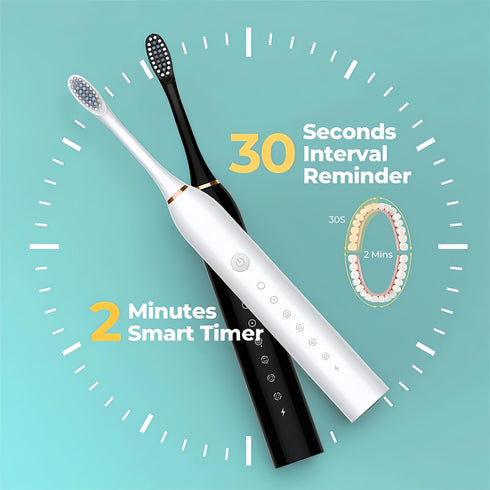 2024 Upgraded Ultrasonic Toothbrushes for Adult and Kids, Sonic Electric Toothbrush with 8 Brush Heads, 42,000 VPM, 6 Cleaning Modes, 2 Min Smart ...