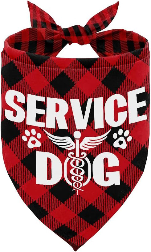 Dog Bandana, Service Dog Triangle Dog Bandana, Dog Scarf Classical Plaid Printing, Dog Scarf Accessories, Dog Bandana Pet Scarf, Pet Scarf, Pet Sc...