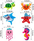 Sea Animal Birthday Party Supplies Reusable Plastic Straws with 8 Styles Under the SeaThemed Party Favors for Kids Party Decorations with Cleaning...
