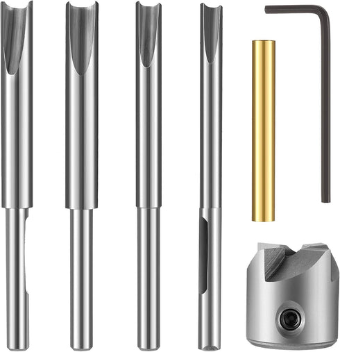 7 Pieces Pen Barrel Trimmer Kit Pen Barrel Trimming System Mill Trimmer Set 7 mm 8 mm 3/8 Inch 10 mm Cutter Shafts, Cutting Head Sleeve Adapter He...