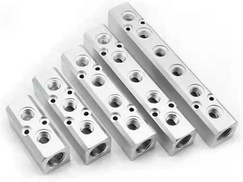 4 Way Pneumatic Manifold Air Distribution Block, G1/2 Supply Port, G1/4-Inch Output Port,Pneumatic Air Compressor Manifold Fitting?Aluminum Alloy?...