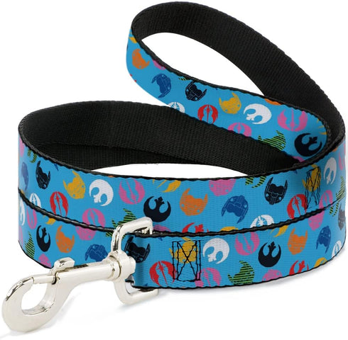 Star Wars Pet Leash, Dog Leash, Star Wars Jedi Order and Rebel Alliance Icons Scattered, 6 Feet Long 0.5 Inch Wide...