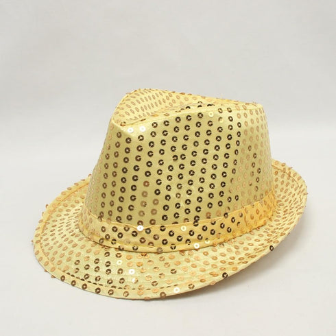 Sequin Hat for Man and Women,Western Sequin Fedora Hat Bling Dance Hats...