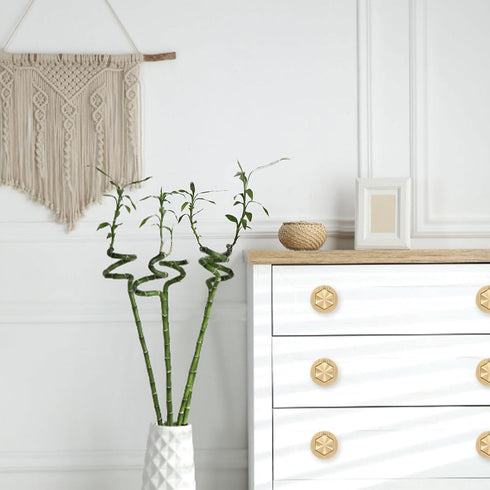 4Pcs Hexagon Pocket Doors Drawer Handle Flush Ring Pull, Zinc Alloy Gold Knobs Hidden Concealed Furniture Handle for Cabinets, Closets, Drawers...