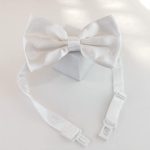 KOOLMOX Dog Bow Tie, Adjustable White Dog Collar Bow Tie for Medium and Large Dogs Cats Pets Wedding Birthday Graduation Holiday Homecoming Costum...