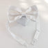 KOOLMOX Dog Bow Tie, Adjustable White Dog Collar Bow Tie for Medium and Large Dogs Cats Pets Wedding Birthday Graduation Holiday Homecoming Costum...