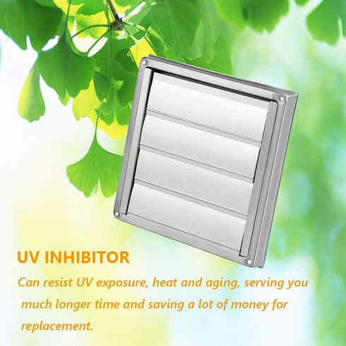 Hoponew Vent Cover Louvered Dryer Air Vent Cap Stainless Steel External Wall Air Vent Square Extractor Fan Outlet Weather Proof Pest Guard Exhaust Outlet