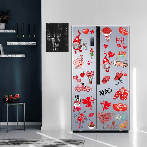 Valentine's Day Window Clings Decorations, 9 Sheets Window Stickers Decals for Home, Office, Love Heart Decals Ornaments Birthday, Wedding, Annive...