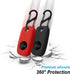 Geiomoo Silicone Case for Tile Pro 2022 Tracker, Soft Flexible Scratch Resistant Cover with Carabiner (2 Pack Red+Black)...