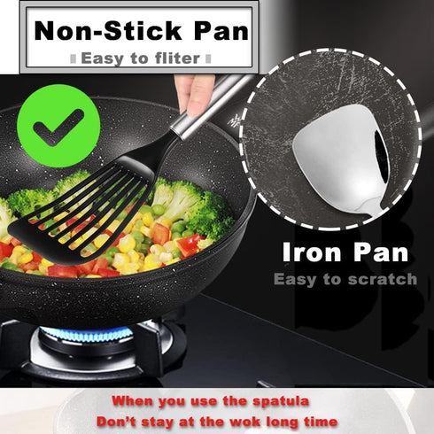 Tenta Kitchen Utensils & Gadget Tool Set Stainless Steel Metal Slotted Spatula,Nylon Fish Egg Spatulas Nonstick Turner, Wide Flate Slotted Spatula...