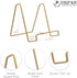 TRIPAR Square Metal Wire Stand, Gold Finish (2 Pack, 6-Inch Depth) - Tabletop Display - Handcrafted Edge Design For Sleek & Modern Look - Perfect ...