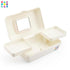 Caboodles Pretty in Petite Makeup Box, Two-Tone White on White, Hard Plastic Organizer Box, 2 Swivel Trays, Fashion Mirror, Secure Latch for Safe ...