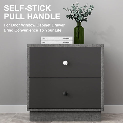 Self-Stick Drawer Knobs Pull Handle, 20pcs Plastic Round Self-Adhesive Handle Cabinet Knobs Auxiliary Pulls Helper for Windows, Wardrobes, Cabinet...