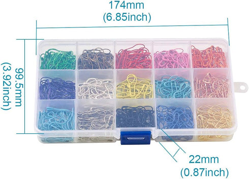 KISSITTY About 600pcs/box 15 Colors Bulb Safety Pins 22mm Calabash Quilting Sewing Pin for Clothing Crafting Home Office Use Art Craft Sewing Jewe...