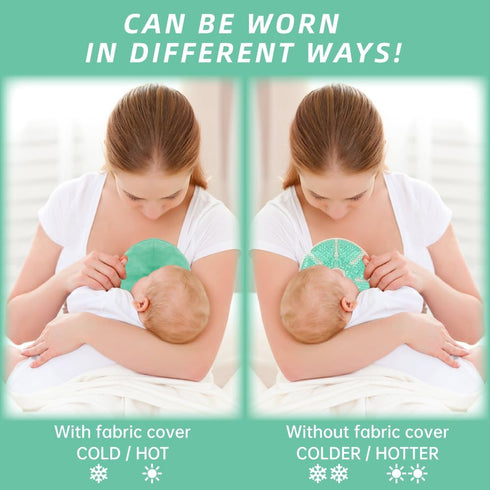 Hot/Cold Breast Gel Bead Ice Packs Breast Cooling/Heat Pads Relief for Breastfeeding, Nursing Pain, Mastitis, Engorgement, Swelling, Plugged Ducts...